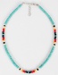 Fashion Blue Natural Stone Rice Beads Necklace