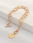 Fashion Gold Diamond Oval Chain Metal Portrait Bracelet