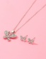 Fashion Silver Diamond Butterfly Necklace Earring Set
