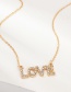 Fashion Gold Diamond Letter Love Necklace