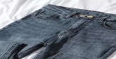 Fashion Blue Black Washed Feet And High-elastic Jeans