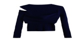 Fashion Navy One-side Strapless Sweater