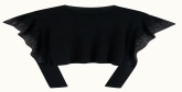 Fashion Black Bright Sleeve Stitching Round Neck Pullover