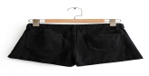 Fashion Black Washed High Waist Side Zip Denim Shorts