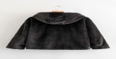 Fashion Black Hooded Fur Zip Coat