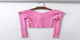 Fashion Rose Red Knit V-neck Single-breasted Sweater