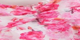Fashion Pink Puff Sleeve Flower Print Dress