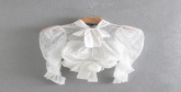 Fashion White Lace Openwork Bow Perspective Shirt