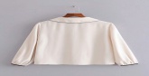 Fashion White Pearl Lapel Edging Shirt