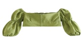 Fashion Green Puff Sleeve Collar Single-breasted Shirt