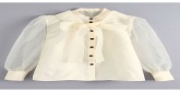 Fashion Cream Color Bow Organza Stitching Shirt