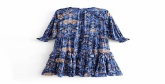 Fashion Blue Flower Print Dress