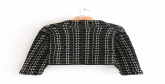 Fashion Black Still Metallic Color Knit Double-breasted Jacket