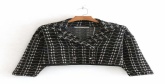 Fashion Black Still Metallic Color Knit Double-breasted Jacket