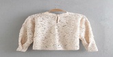 Fashion White Crocheted Round Neck Shirt