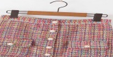 Fashion Color Pearl Buckle Plaid Stitch Skirt