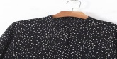 Fashion Black Polka Dot Printed Single-breasted Dress