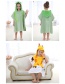 Fashion Green Frog Cotton Hooded Children's Bathrobe