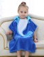 Fashion Blue Dolphin Cotton Hooded Children's Bathrobe