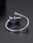 Fashion Blue Zirconium White Gold-t18d28 Bow Opening Adjustable Ring