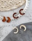 Fashion White C-shaped Log Earrings