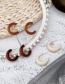 Fashion White C-shaped Log Earrings