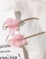 Fashion Pink Petal-studded Tassel Earrings