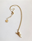 Fashion Gold Pearl Angel Square Necklace