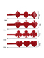 Fashion Red Heart Alloy Poker Hair Clips