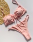 Fashion Pink Bandage Swimsuit Split