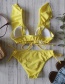 Fashion Yellow Printed Ruffled Bikini