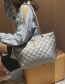 Fashion Silver Embroidered Thread Rhombic Shoulder Messenger Bag