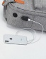 Fashion Light Grey Contrast Stitching Usb Charging Backpack Three-piece Suit