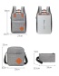 Fashion Light Grey Contrast Stitching Usb Charging Backpack Three-piece Suit
