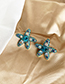 Fashion Blue Alloy Studded Starfish Earrings