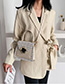 Fashion Creamy-white Wool Plaid Stitching Portable Slung Shoulder Bag