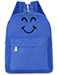 Fashion Blue Canvas Smiley Shoulder Bag