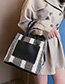 Fashion Black Contrast Stripes Striped Shoulder Bag