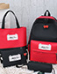 Fashion Red Contrast Stitching Backpack
