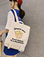 Fashion White Cartoon Printed Letter Backpack