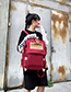 Fashion Brown Labeled Contrast Backpack