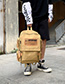 Fashion Khaki Labeled Contrast Backpack