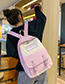 Fashion Black Contrast Stitching Labeling Backpack