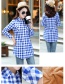 Fashion Red And White Flower Grid Thickened And Velvet Plaid Shirt
