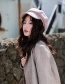 Fashion Coffee Color Plus Velvet Padded Woven Knit Cashmere Beret