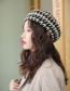 Fashion Camel Houndstooth Wool Beret