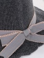 Fashion Dark Gray Bow Lace Openwork Knit Fisherman Hat