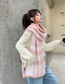 Fashion Pink Plaid Knit Thickened Bib