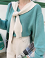 Fashion L02 Light Green Knitted Knotted Small Shawl