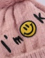 Fashion Pink Embroidered Smiley Face And Cashmere Hat